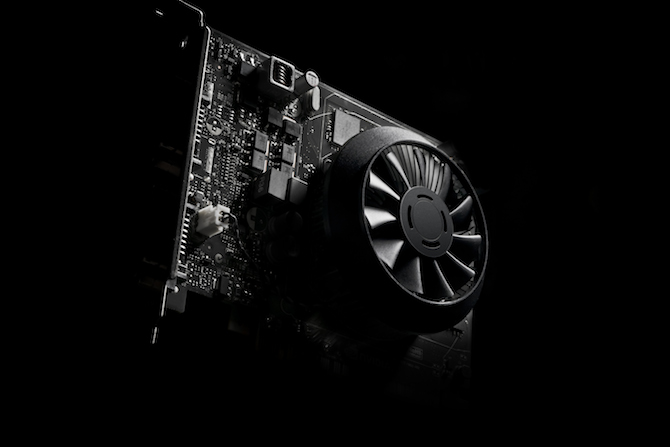 Inner view of the GeForce GTX 750 graphics card
