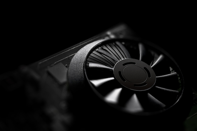 Fan detail on the GeForce GTX 750 Ti graphics card